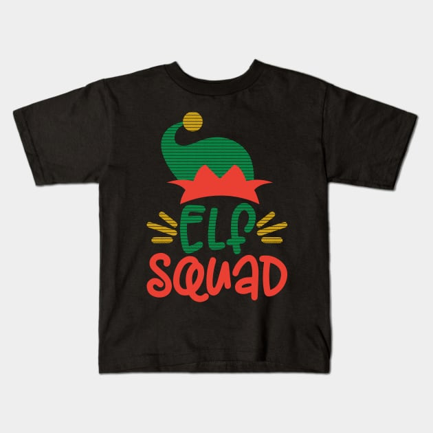 Elf Squad funny matching family christmas gift for men women and kids Kids T-Shirt by BadDesignCo